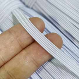 厂家直供 袖套收口高弹力扁黑白色走马带 软扁薄细橡皮筋松紧带