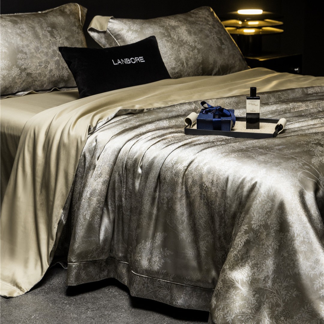 美式风数码印超柔混纺超柔寝具床品真丝莫代尔四件套家玉树临风1