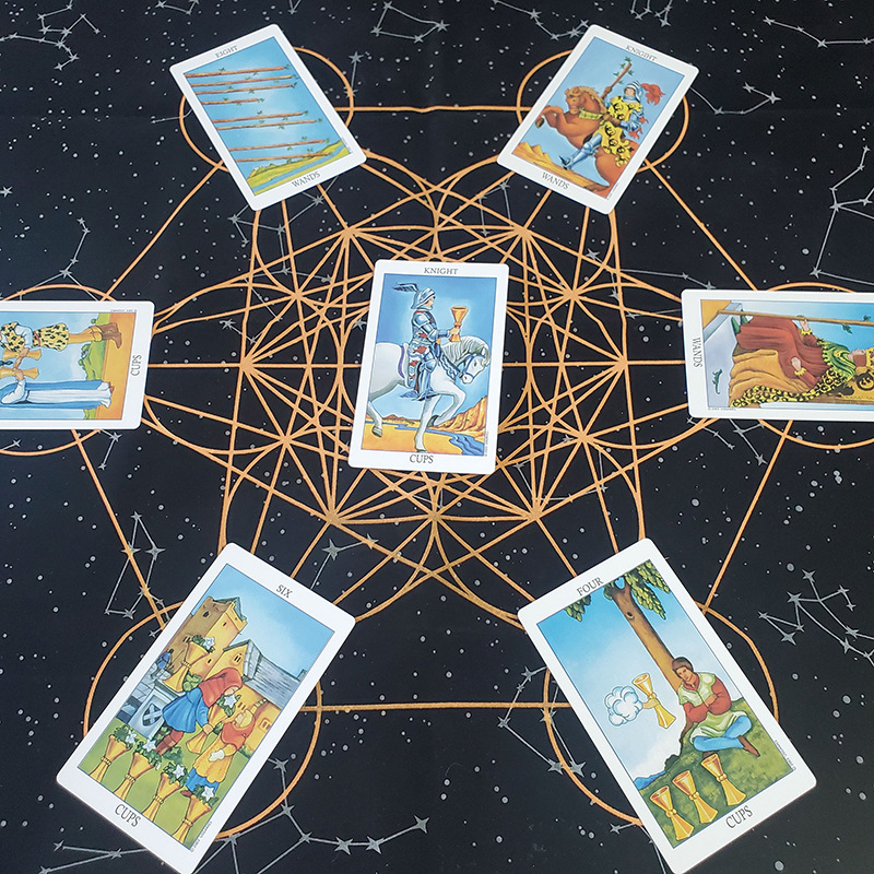Rider Waite Tarot Oracle Cards Orange Knight Party Game Deck_voghion.com