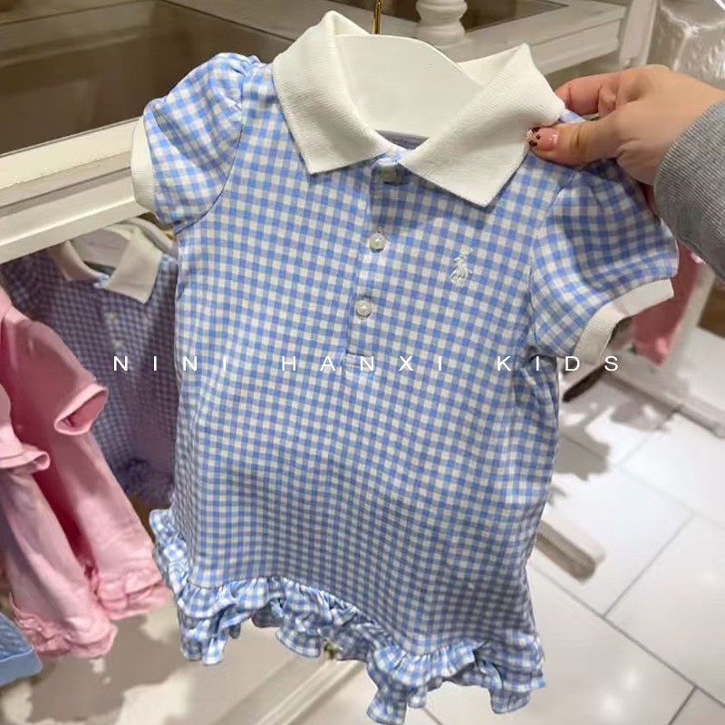 Qianqi ropa infantil para niñas Lange encaje vestido de princesa nueva chica de verano nicho vestido de cuello polo