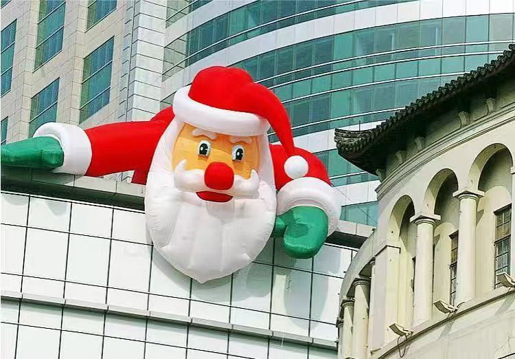 インフレータブル発光クリスマスエアモデル壁に登るサンタクロース雪だるま漫画デパート美陳装飾エアモデル|undefined