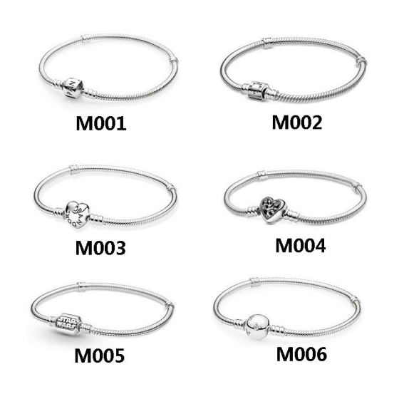 Panjia Bracelet Women's White Copper Plated Thick Silver Bracelet Square Love Leaf Buckle Snake Bone Bracelet Fashion Internet Celebrated Women's Chain