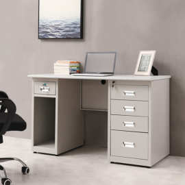 钢架办公桌 简约现代办公室工作电脑桌带抽屉财务桌多功能桌子