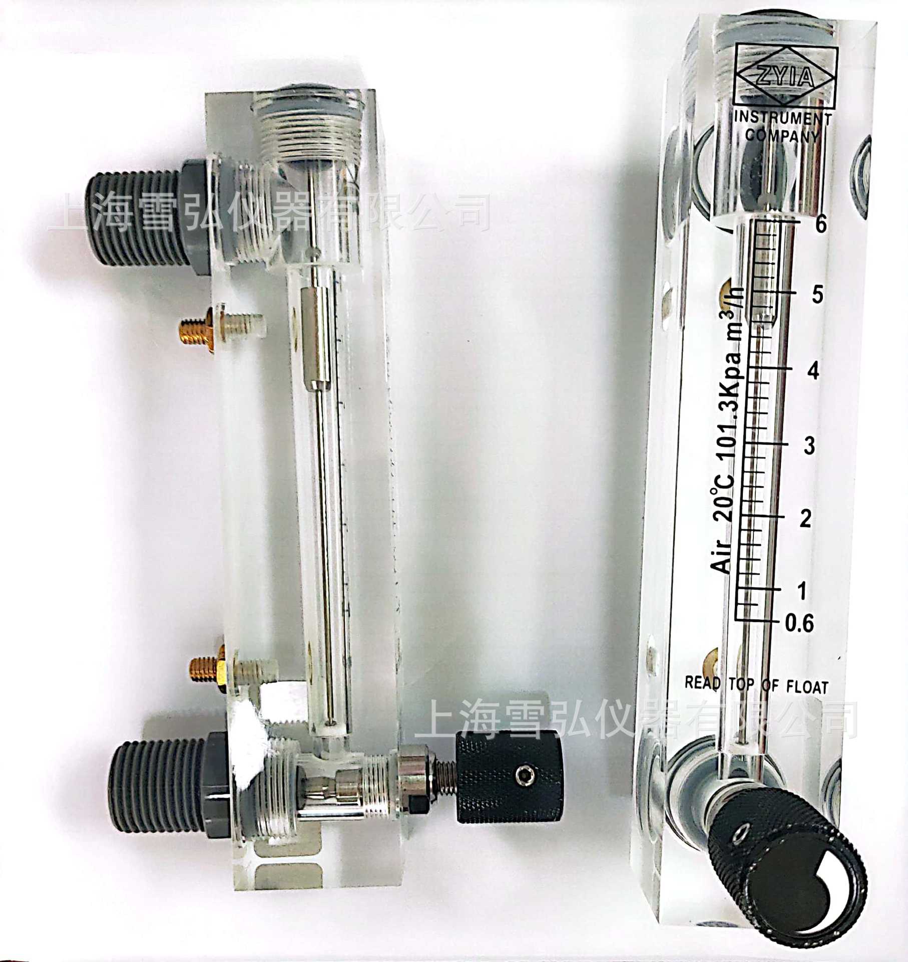 面板式  LZM-15ZT 有机玻璃浮子流量计0.6-6m3/h 空气流量计