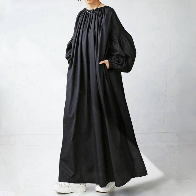 Japanese-Style Dress Spring New Women's Solid Color Reversible Dress Elegant A-Line Dress Mid-Length Dress