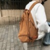 washing canvas Backpack Lazy personality knapsack Korean Edition Solid Unstamped Chaopai capacity student schoolbag