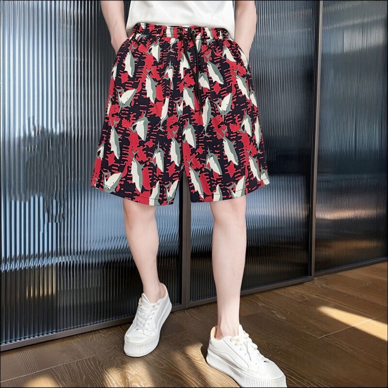 Factory Direct Supply of Imitation Silk Beach Shorts + Men's Casual Workwear Shorts + Cool and Quick-Drying Ice Silk Shorts for Home and Outdoor Wear