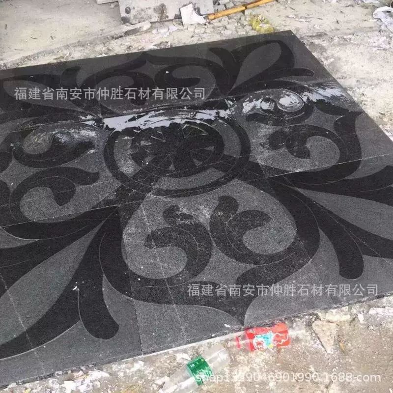 Земной цветок в китайском стиле синего камня плоская резная клумба Современный кварцовый резной храм