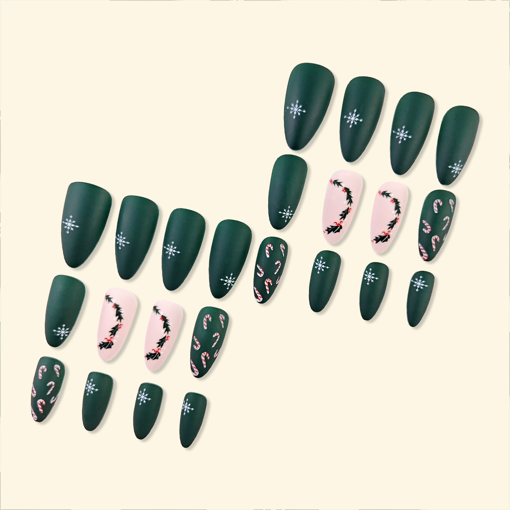Comercio exterior Navidad verde oscuro esmaltado para usar muletas de bayas de nieve de uñas de vacaciones de uñas blanqueadoras
