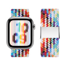新款适用苹果手表apple watch弹力可调节卡扣尼龙编织 iwatch表带