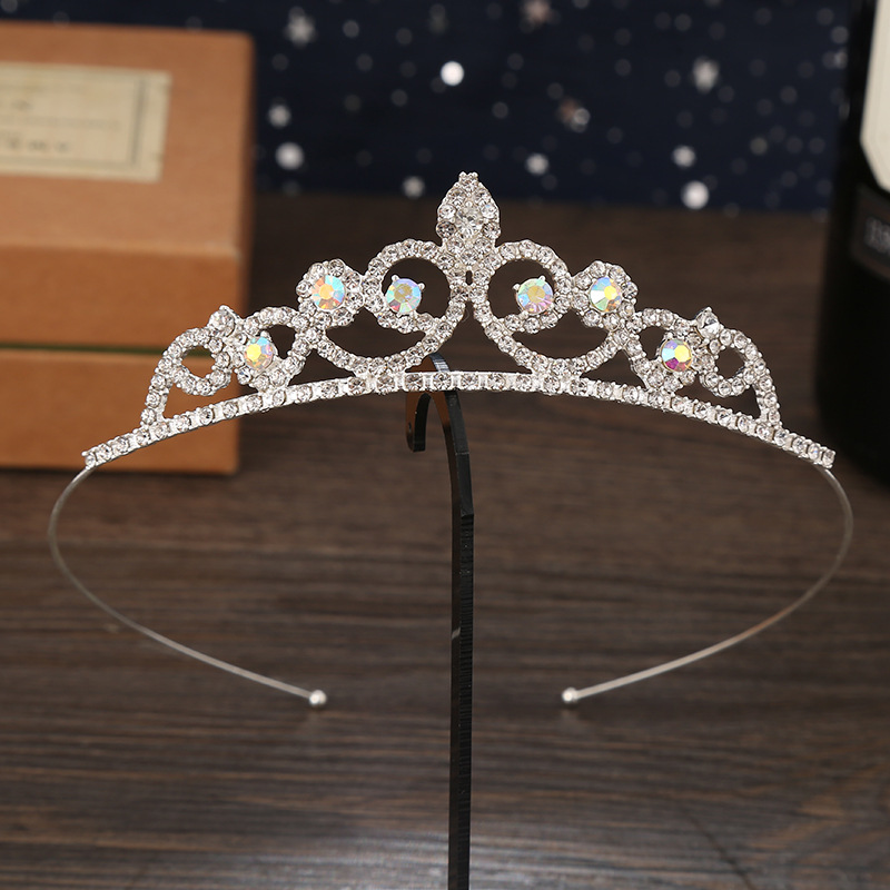 Corona para niños, nueva diadema coreana de cristal, diadema de aleación con diamantes de imitación, corona para fiesta de cumpleaños de princesa, horquilla bonita