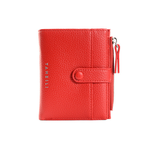  Spring New Women's Short Wallet Litchi Pattern Mini Korean Version Multifunctional Coin Purse Cross-Border Card Holder