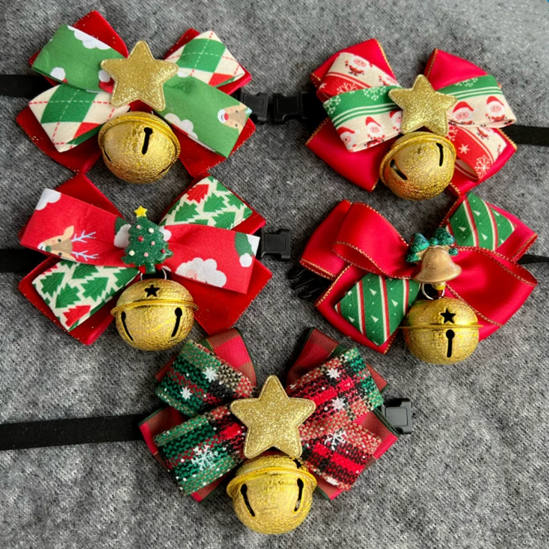 Рождество Собака Домашнее Животное Кошка Чай Собака Фаду Корги VIP Большая и Маленькая Собака Галстук-Бабочка Воротник Фото