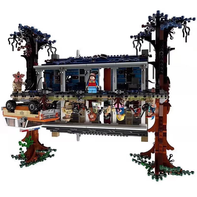 Assembled Building Blocks Set compatible with LEGO — 'Stranger Things' Upside-Down World, display model