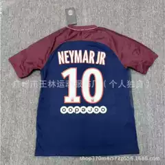 Wholesale 17-18 Paris No. 10 Neymar Retro Jersey Barcelona Santos Adult Football Uniform Short Sleeves