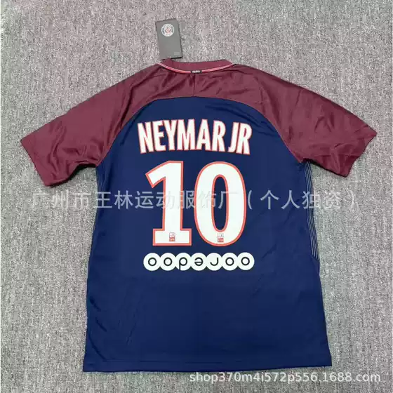Wholesale 17-18 Paris No. 10 Neymar Retro Jersey Barcelona Santos Adult Football Uniform Short Sleeves