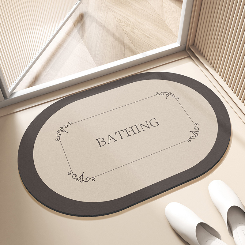 Baño de barro de diatomeas alfombra de suelo de secado rápido inodoro puerta de inodoro absorción de agua alfombra antideslizante inodoro alfombra de caída