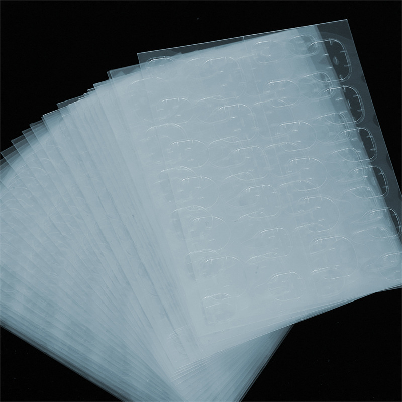 Nuevo 24-pieza azul uñas jalea pegatinas sin costuras impermeable desgaste uñas jalea pegamento adhesivo de doble cara invisible uñas belleza pegatinas