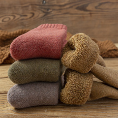Winter and Autumn Plain Color Thick Wool Socks for Men and Women Mid-Calf Socks, Extra Thick Warm Cushion Socks, Long Socks, Towel Socks, Wholesale