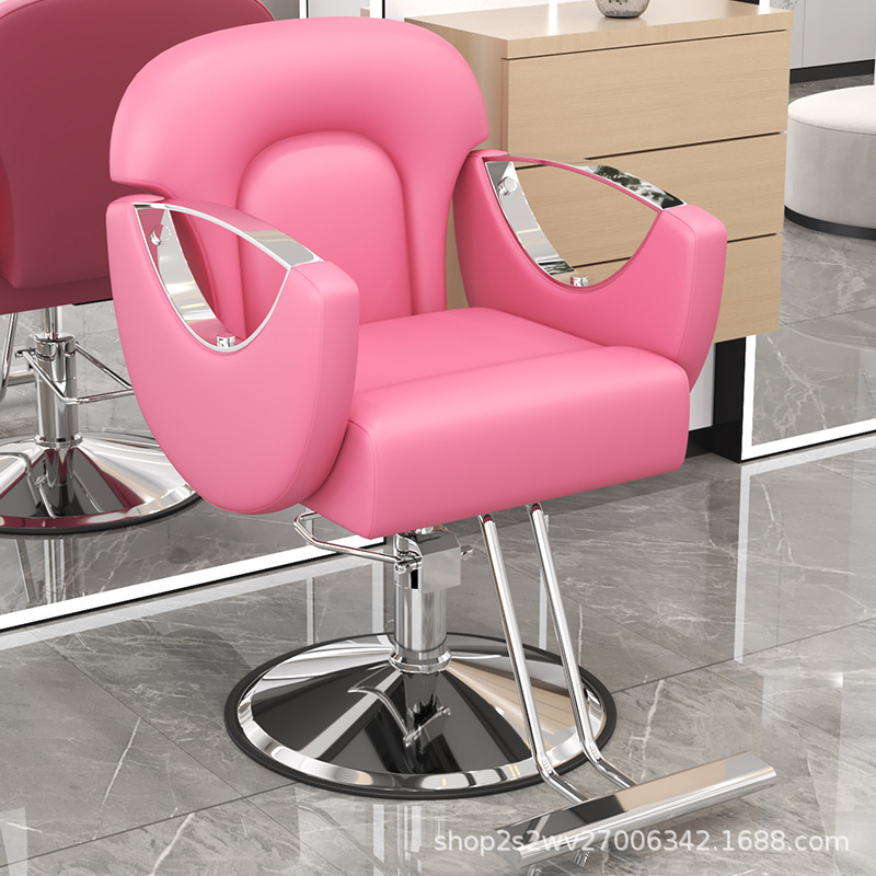 Sillas de barbería transfronterizas reclinables, sillas giratorias para salón de peluquería de alta gama, taburetes de corte de pelo, asiento de elevación y teñido