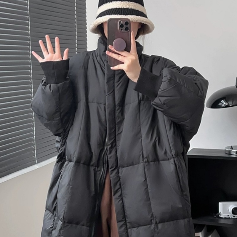 2024 새로운면 패딩 재킷 여성용 겨울 긴 두꺼운 코트 디자인 느슨한 외국 스타일면 패딩 의류 7767