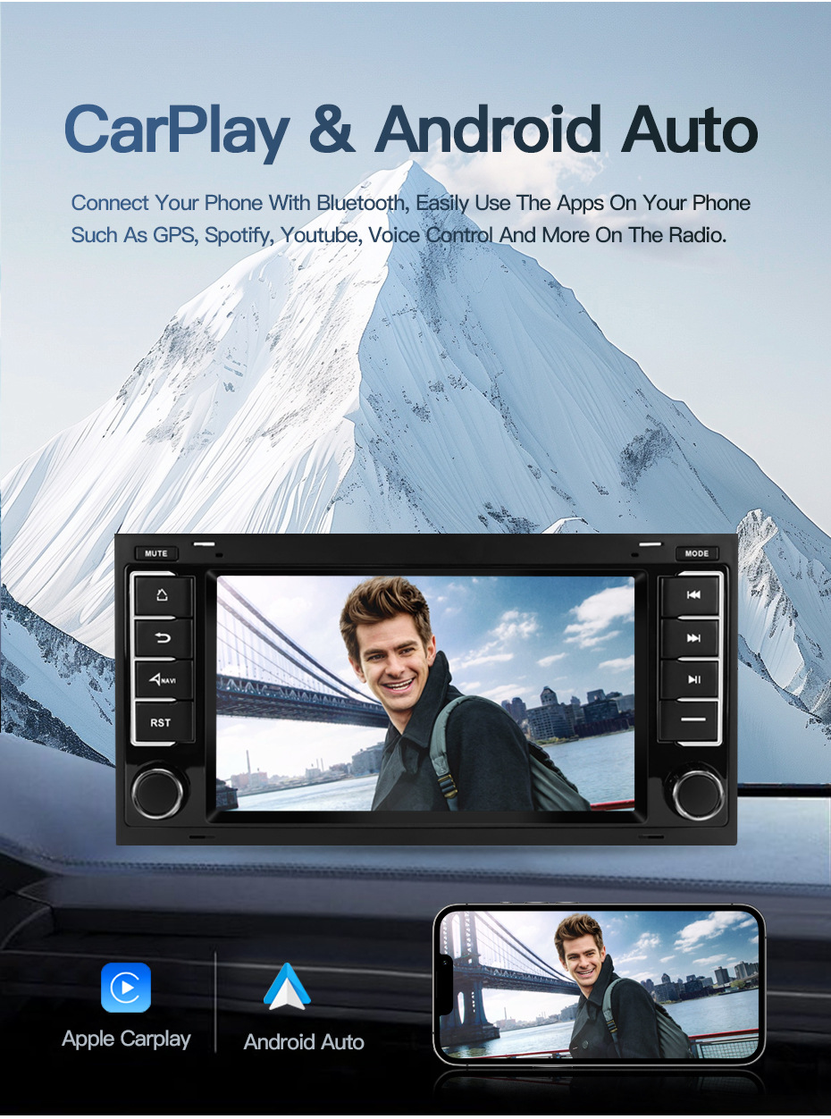 Suitable for Volkswagen Touareg, Multivan T5 Central Control Screen Navigation and Reversing Image
