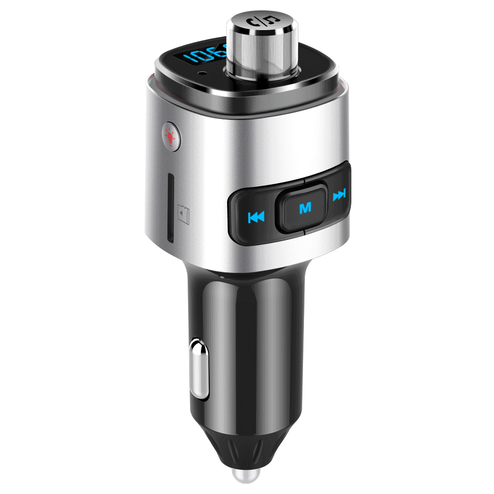 Car MP3 FM transmitter, car MP3 player, Bluetooth hands-free, colorful ambient light BC42