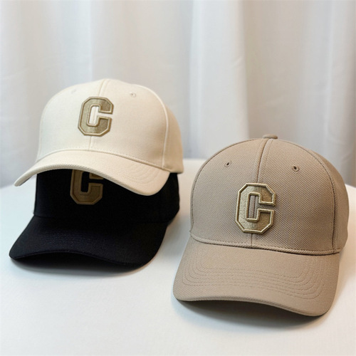  Autumn New Style Large C Embossed Letter Cap Fashion Versatile Couple Duckbill Cap Men and Women Sun Hat Trendy