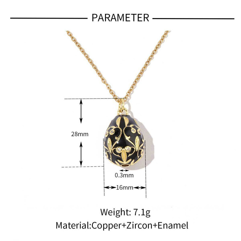 Elegante collana con pendente a forma di uovo di pasqua in zircone_voghion.com