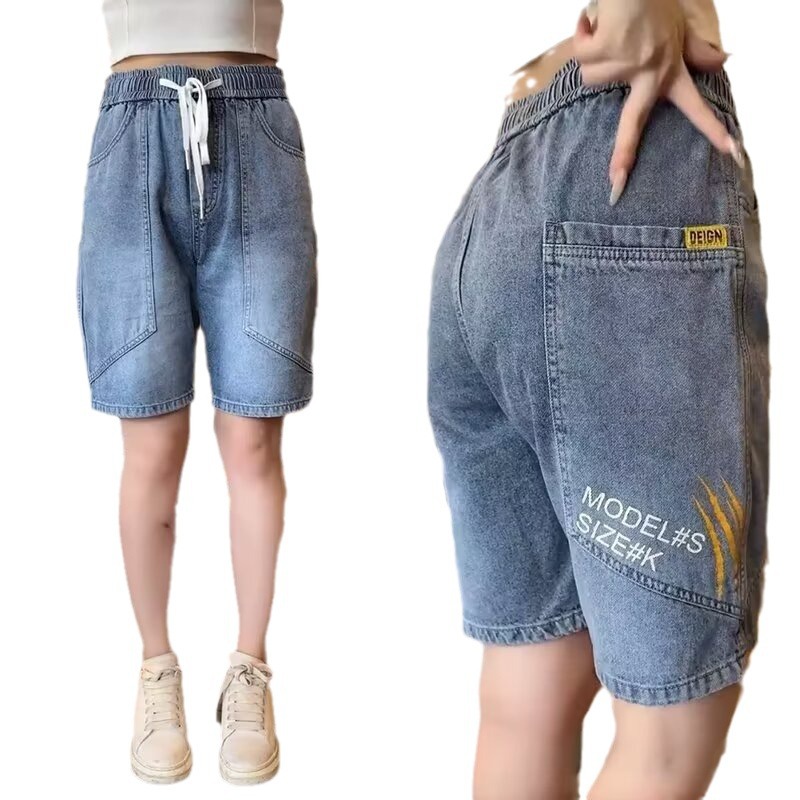 Verano 2024 pantalones cortos de mezclilla marca de moda para hombre vibe pantalones de cinco puntos sueltos y versátiles pantalones de herramientas bonitos