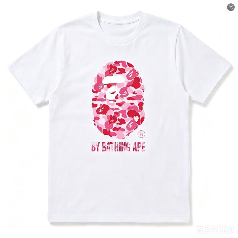 Japanese Trendy Brand Bape Short-Sleeve T-Shirt with Ape Head Print, Summer Casual Sports Half-Sleeve T-Shirt for Couples Japanese Trendy Brand Bape Short-Sleeve T-Shirt with Ape Head Print, Summer Casual Sports Half-Sleeve T-Shirt for Couples