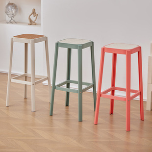 Simple Thickened Rattan Plastic Stackable Stool Balcony Living Room Negotiation Restaurant Nordic Home Indoor Leisure Stool
