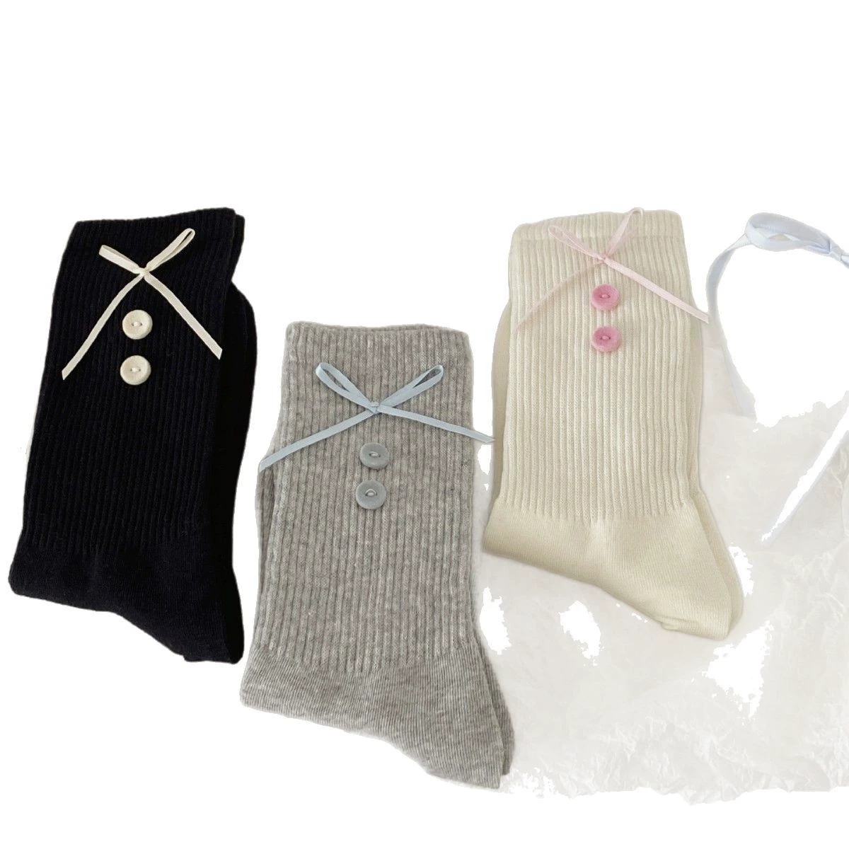 Brand blue cute socks with bow