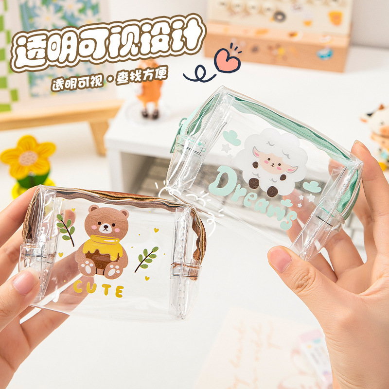 Portable Handbag Waterproof Transparent Card Bag Accessories Mini Storage Bag Headset Digital Bag Cartoon Coin Purse