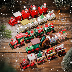 クリスマスギフトクリスマスギフト木製塗装電車装飾クリエイティブ装飾品ホリデーアレンジメント卸売