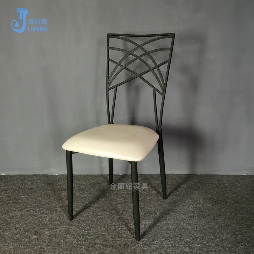 Cruz hueco silla trasera al aire libre metal reforzado silla Hotel banquete silla Europea Boda boda silla