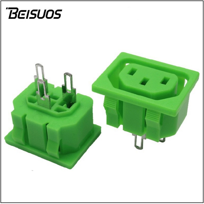 AC电源插座 C13卡式品字母座 品字尾公母插 防火阻燃10A 15A 250V