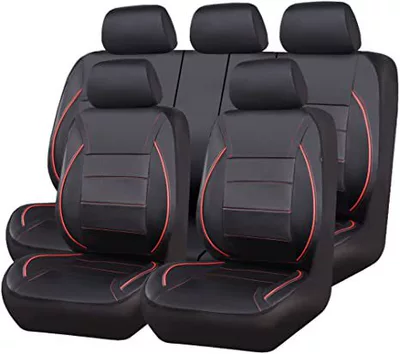 American Leather Car Seat Covers, Large – Seat cushion, seat cover - red-stripe-2-piece-set-single-seat