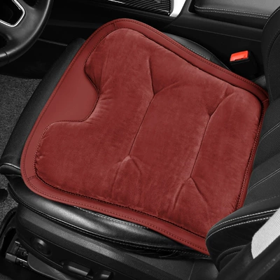 Winter short velvet warm car Wool pad - front-row-leaflet-volcanic-red