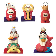 日式杂货zakka 新年春节家居猫咪树脂可爱小摆件礼品微缩拍摄场景