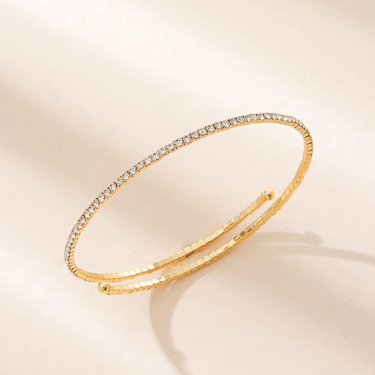 Fashion Solid Color Iron Inlay Rhinestones arm bracelet