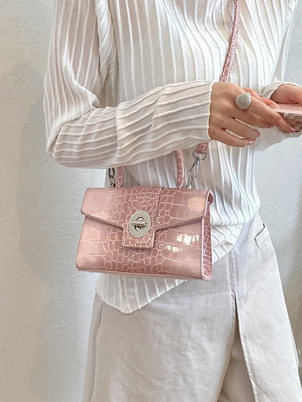 Niche Zhong alta textura portátil cocodrilo pequeño bolso cuadrado para mujeres 2026 nuevo estilo de moda versátil bolso de hombro coreano