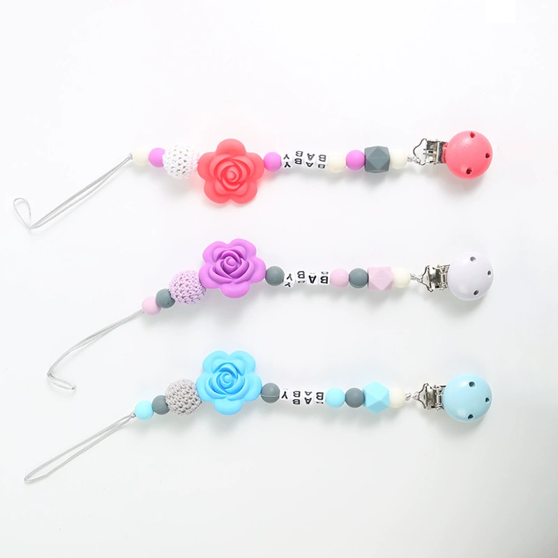 Внешняя торговля Оптовая Детская роза с защитой от падения и грязи детская силиконовая соска цепочка зажим для соски детские товары зубной клей