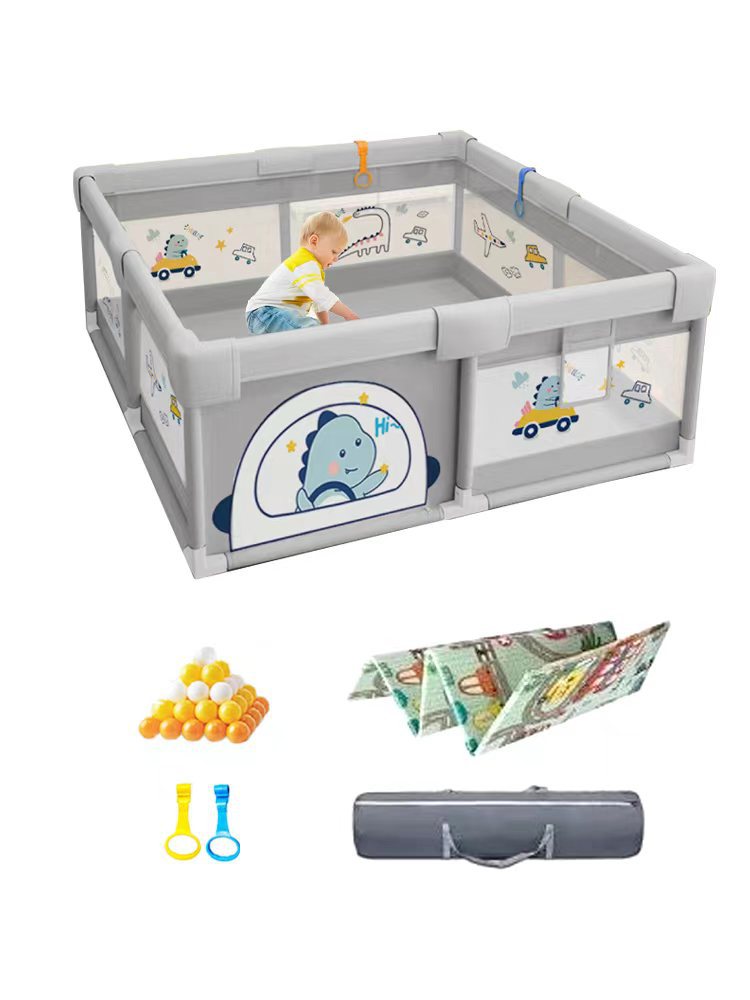 Barrera de protección para juegos infantiles para bebés sala de estar piso plegable cojín de escalada espesa interior de bebés con cerca doméstica