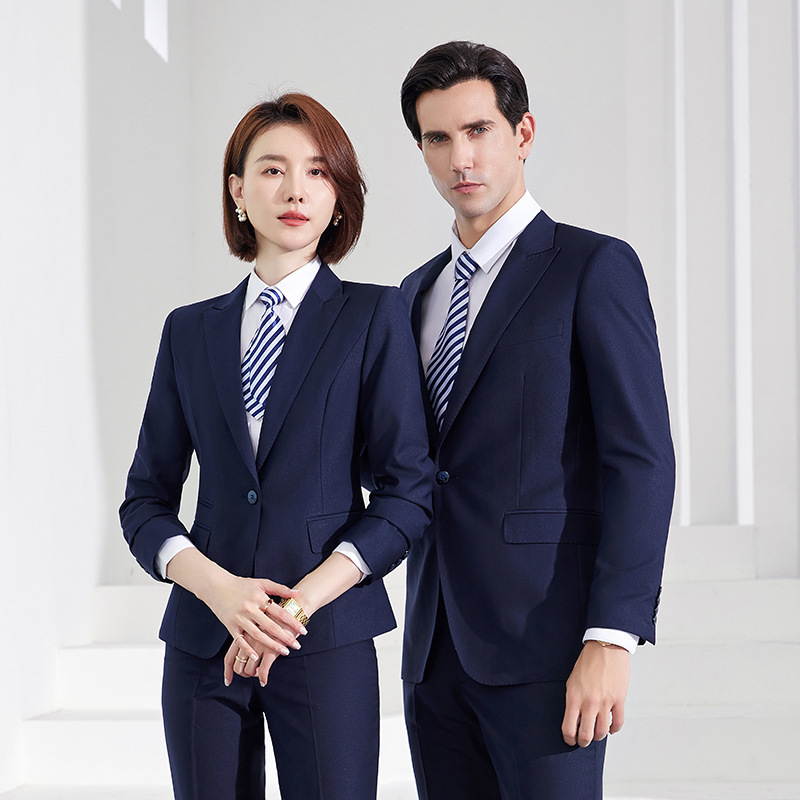 Business suit suit men's and women's same suit suit embroidery sales department jewelry shop 4s work clothes business high-end