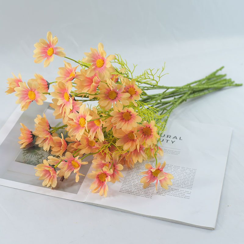 Margarita de flor artificial de estilo pastoral europeo, decoración del hogar, mesa de exhibición, accesorios de flores decorativas de manzanilla, flor artificial
