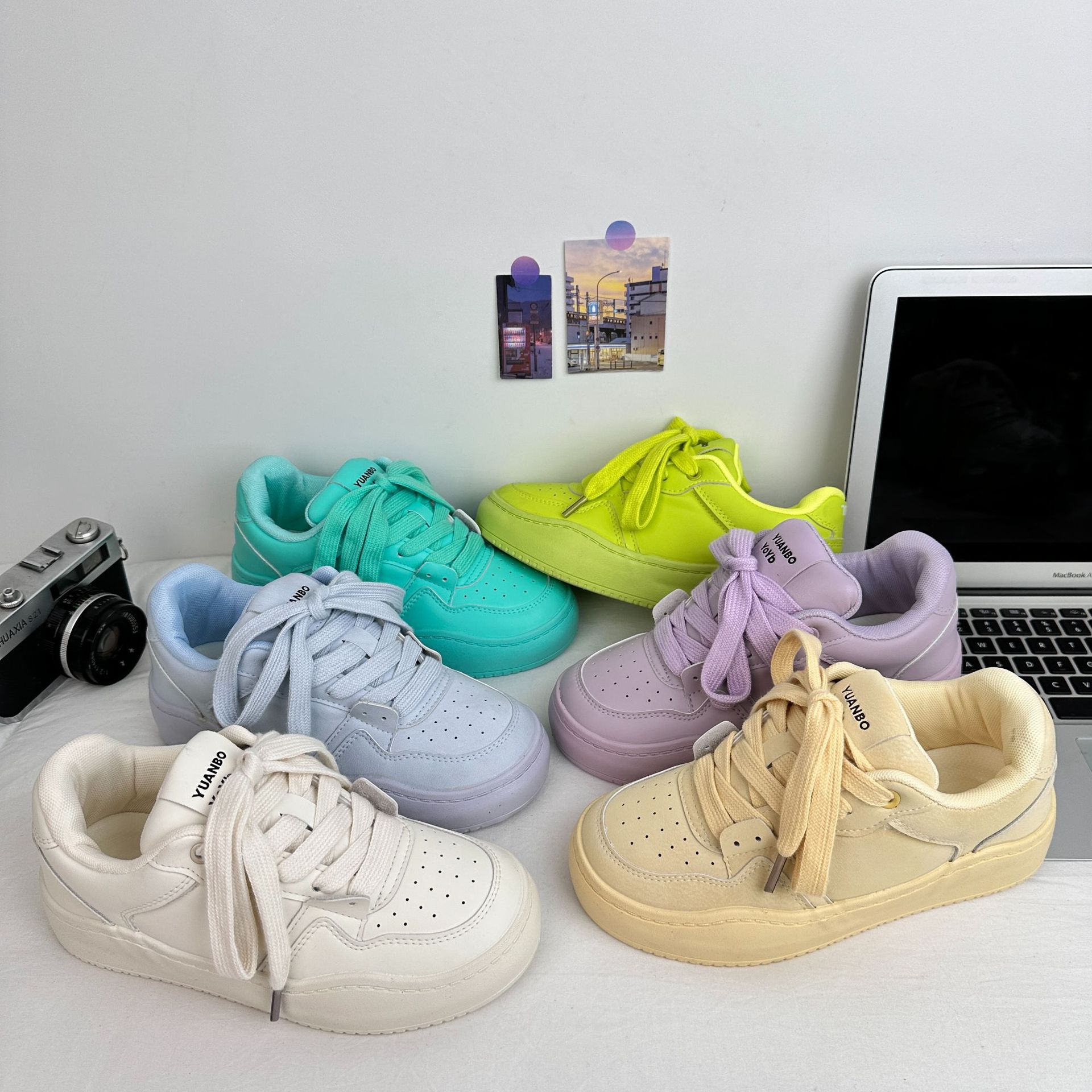 Far Wave 2025 Spring Student All-Match Shoes Tendencia Color sólido Estilo universitario Zapatos blancos Zapatos de lona coreanos para mujer