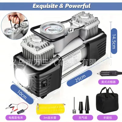 Pump, Inflator, Hava nasosu - silver-mechanical-watch-with-light-metal-double-cylinder-full-copper-wire-core-with-handbag