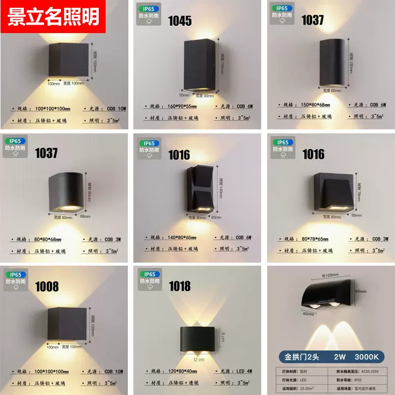 LED壁灯现代简约户外防水酒店创意过道室外楼梯走廊客厅床常亮