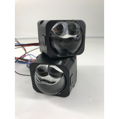 新しい 1.5inch ペアストレートマトリックスモジュールレンズハイパワー LED ヘッドライト白黄色遠近超高輝度スポットライト